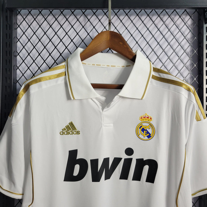 Camisa Real Madrid Home 11/12 Retrô - Branca e Dourada