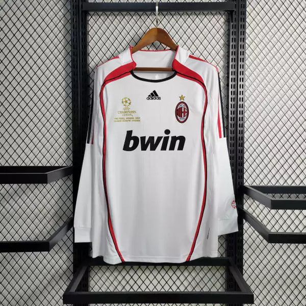 Camisa Milan Away 06/07 Retrô Manga Longa - Branca